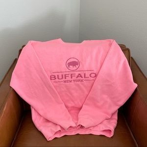 Pink embroiders BUFFALO crew neck